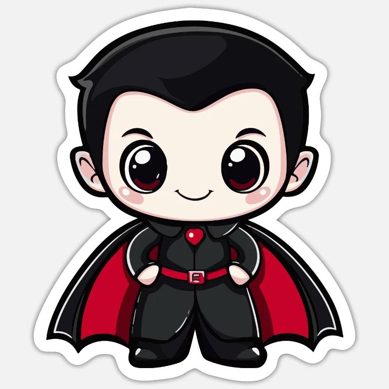 Vampire Halloween Bébé mignon Sticker taille S (10 x 10 cm)
