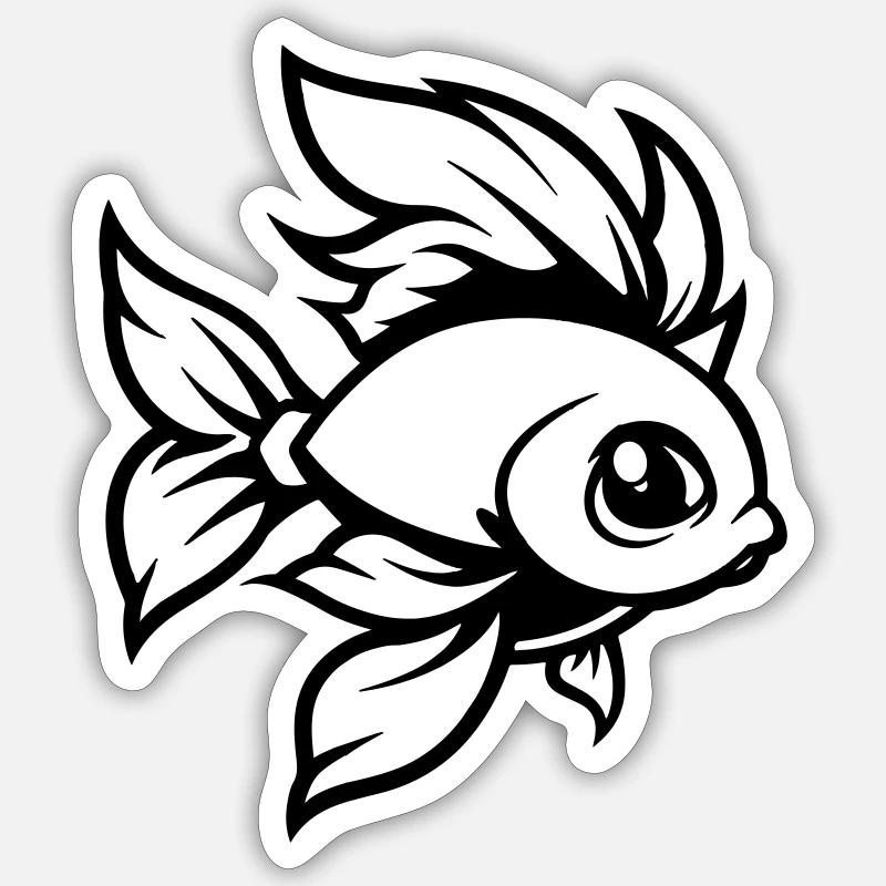 goldfisch fisch comic Sticker Größe S (10 x 10 cm)