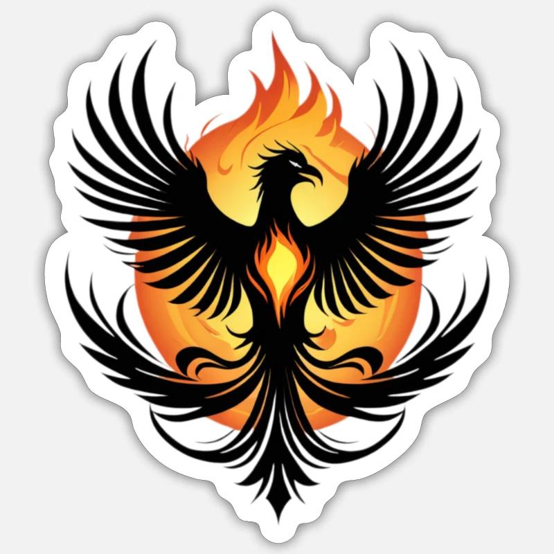 Feuriger Phönix Sticker Größe S (10 x 10 cm)