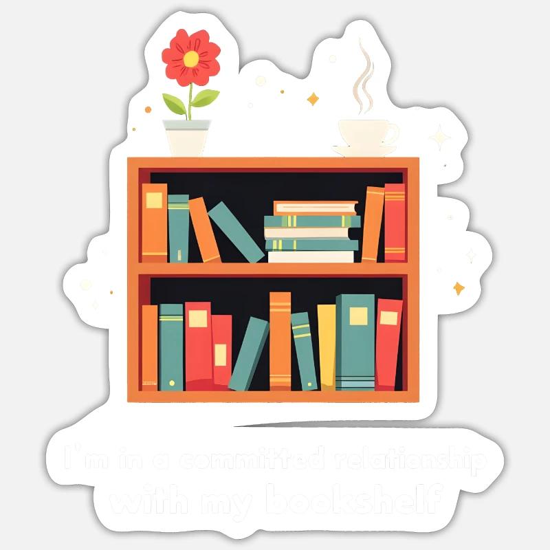 Je suis dans une relation engagée avec ma bibliothèque Sticker taille S (10 x 10 cm)