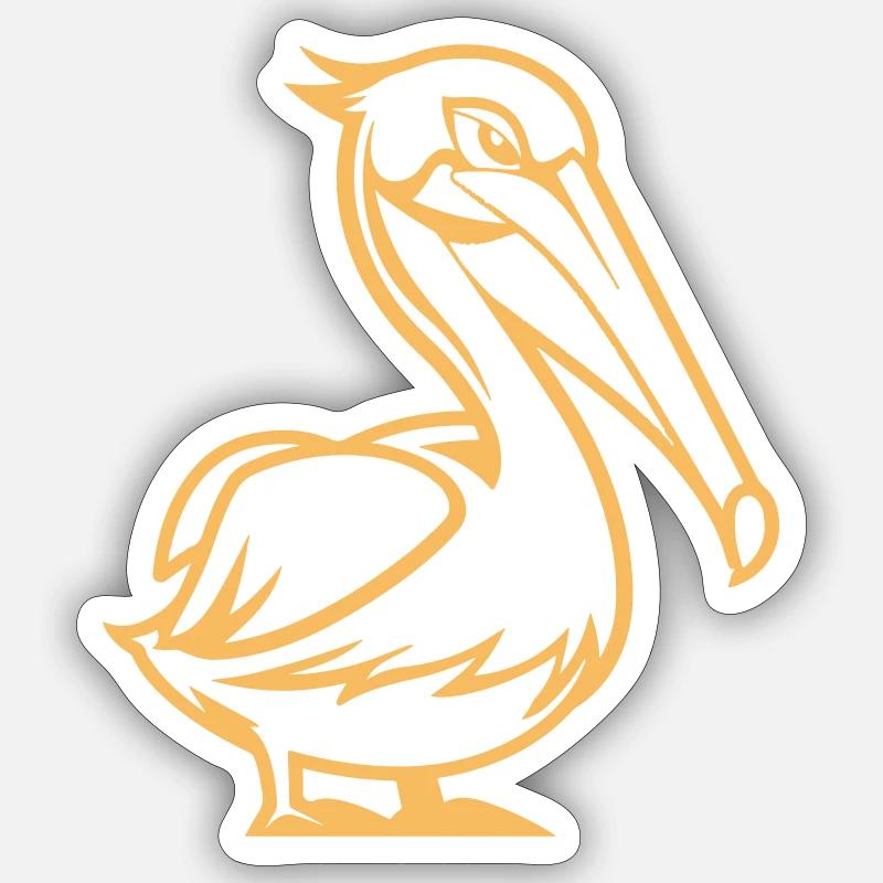 pelikan comic - Sticker Größe S (10 x 10 cm) - Mattweiß