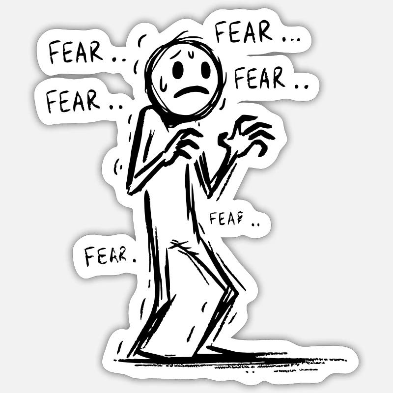 Anxious man Sticker size S (10 x 10 cm)