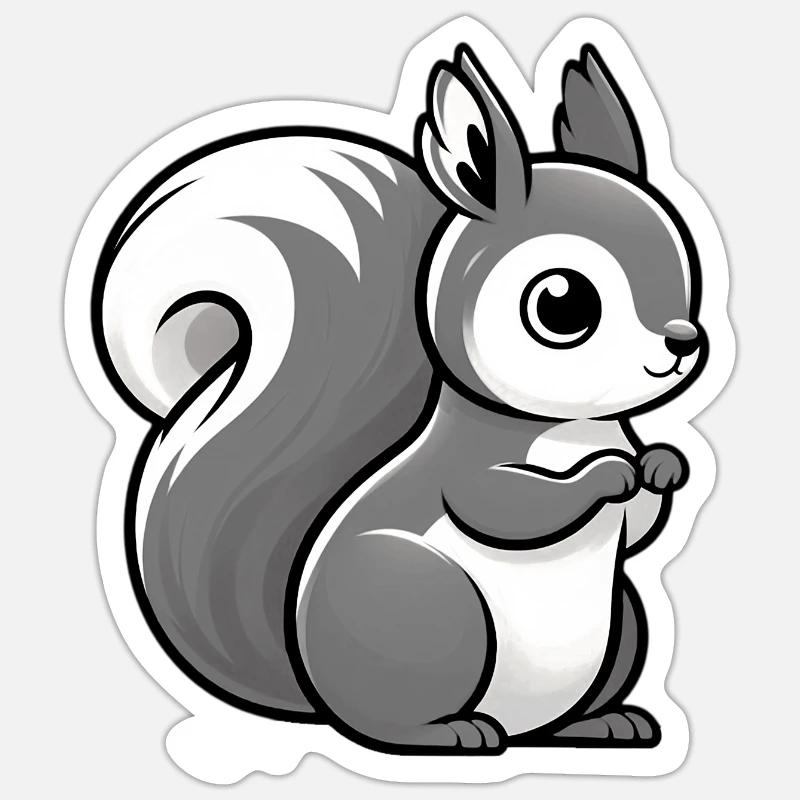 Squirrel - Sticker size S (10 x 10 cm) - white matte