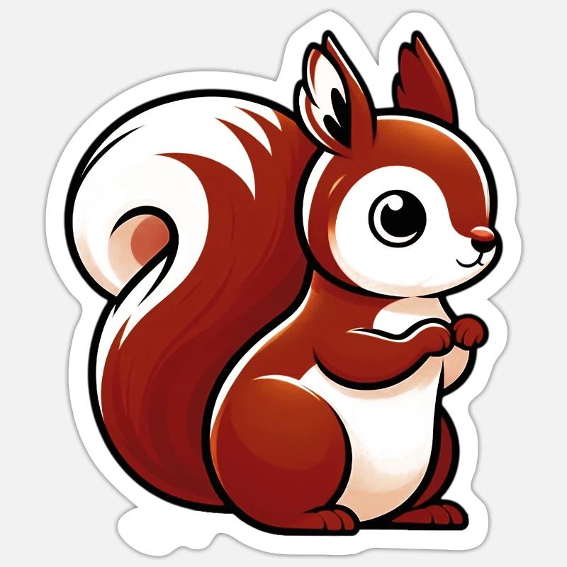 Squirrel - Sticker size S (10 x 10 cm) - white matte