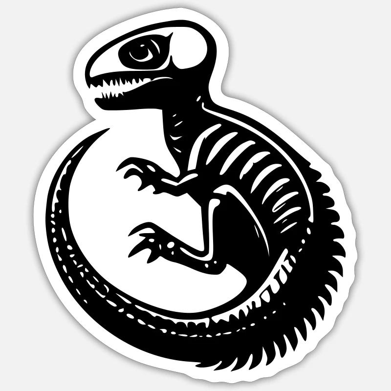 Fossile dinosaure Sticker taille S (10 x 10 cm)