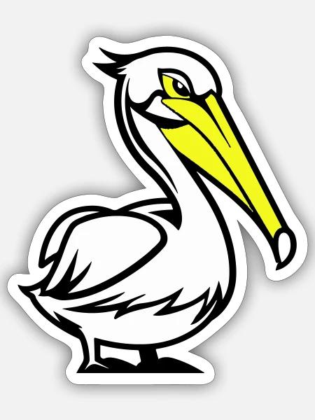 Pelikan Strip - Sticker størrelse S (10 x 10 cm) - mat hvid