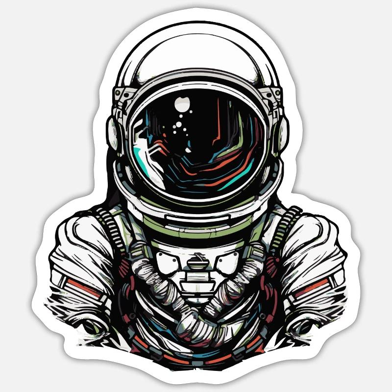 astronaute - Sticker taille S (10 x 10 cm) - blanc mat