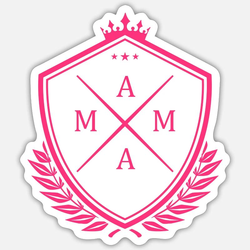 mama wappen - Sticker Größe S (10 x 10 cm) - Mattweiß