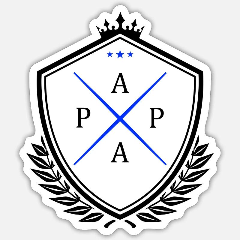 papa wappen dad - Sticker Größe S (10 x 10 cm) - Mattweiß
