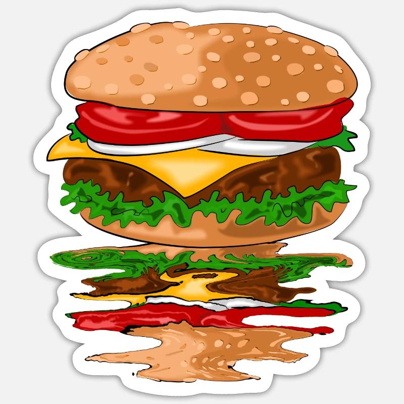 Hamburger - Sticker size S (10 x 10 cm) - white matte