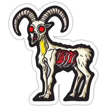 Mountain Goat Halloween Animal - Sticker size S (10 x 10 cm) - white matte - Front