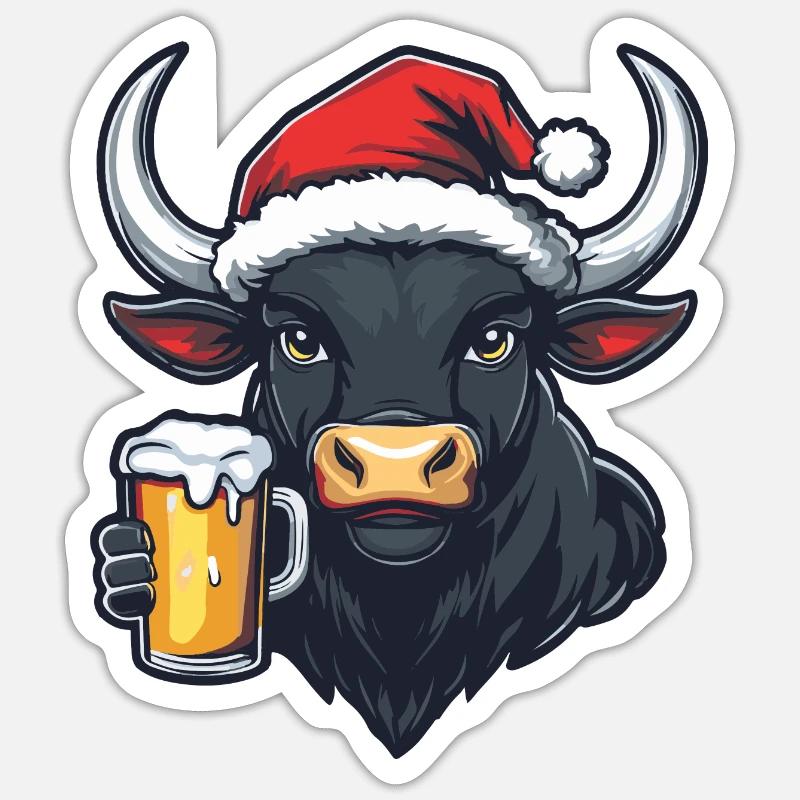 Bière de Noël Taurus Sticker taille S (10 x 10 cm)
