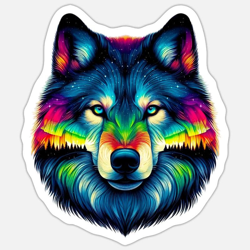 Wolf - Sticker size S (10 x 10 cm) - white matte