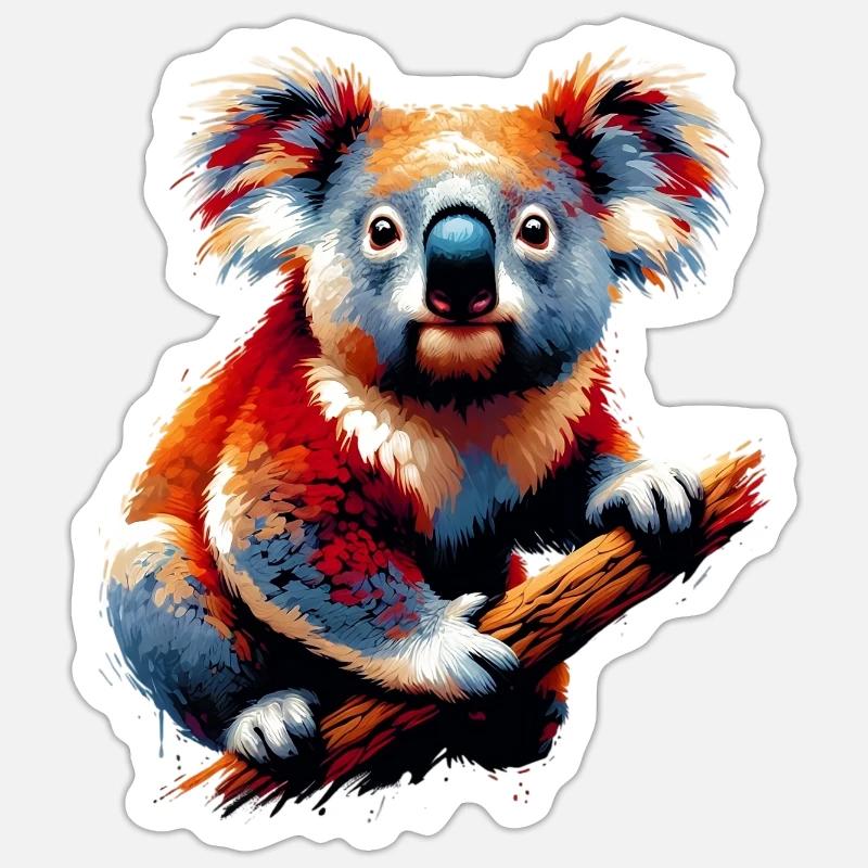Koala - Sticker taille S (10 x 10 cm) - blanc mat
