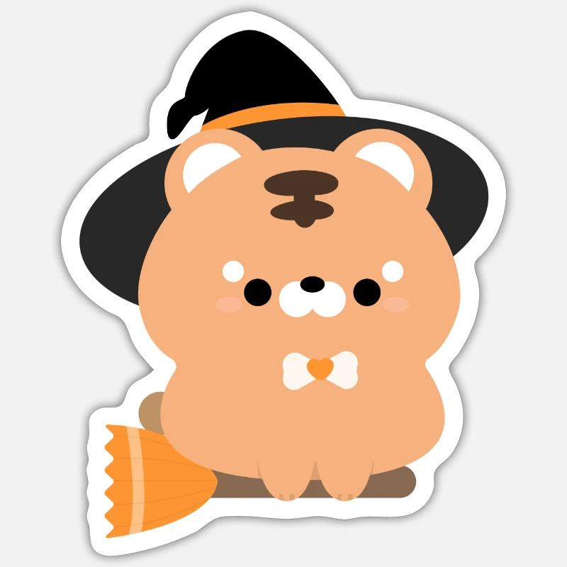 Sorcière Tigre - Sticker taille S (10 x 10 cm) - blanc mat