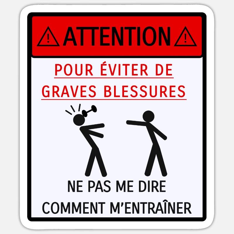 Ne pas me dire comment m'entraîner - Sticker taille S (10 x 10 cm) - blanc mat