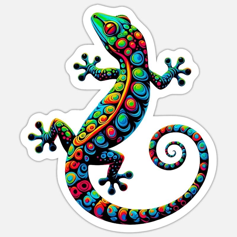 Gecko - Sticker taille S (10 x 10 cm) - blanc mat