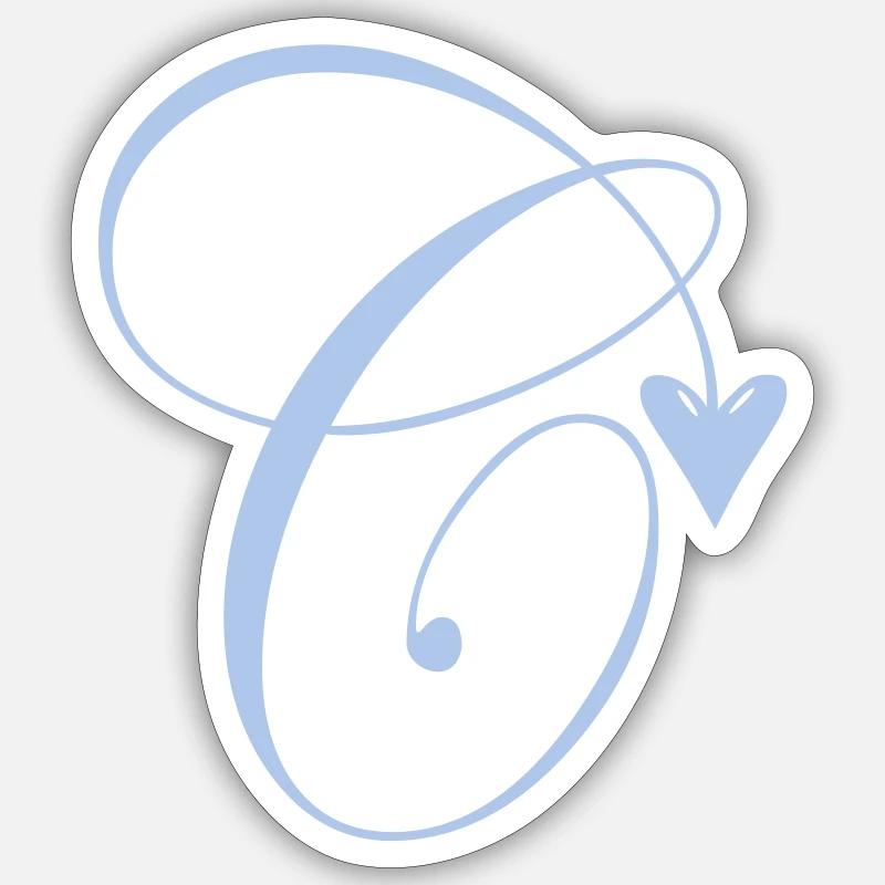 Monogramm C Herz Ranke Sticker Größe S (10 x 10 cm)
