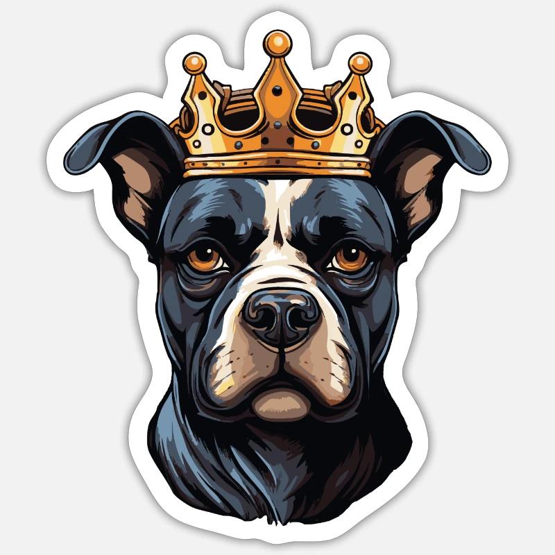 Hund Krone - Sticker Größe S (10 x 10 cm) - Mattweiß