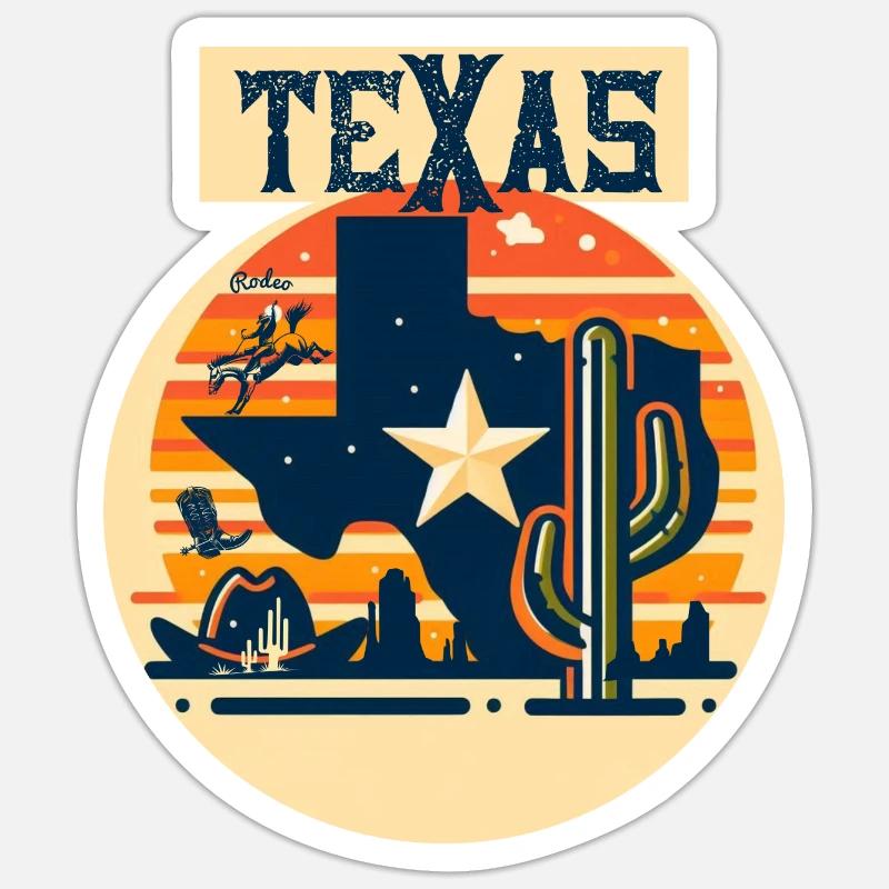 TEXAS - Sticker taille S (10 x 10 cm) - blanc mat