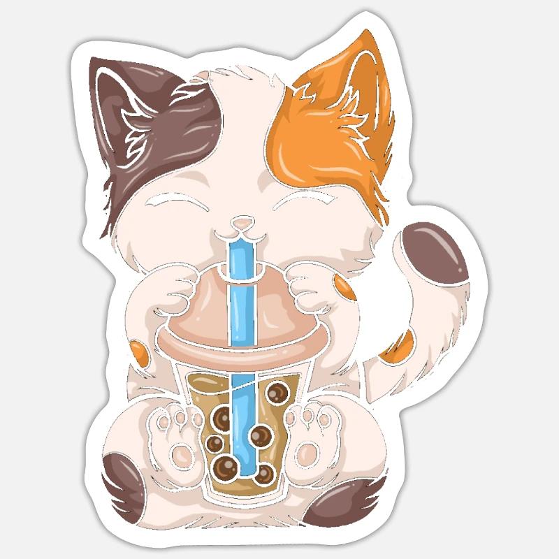 Bubble Tea Boba BubbleTea Kawaii Japan Tea Kpop - Sticker size S (10 x 10 cm) - white matte