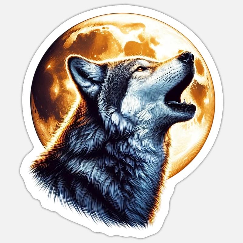 Wolf - Sticker size S (10 x 10 cm) - white matte
