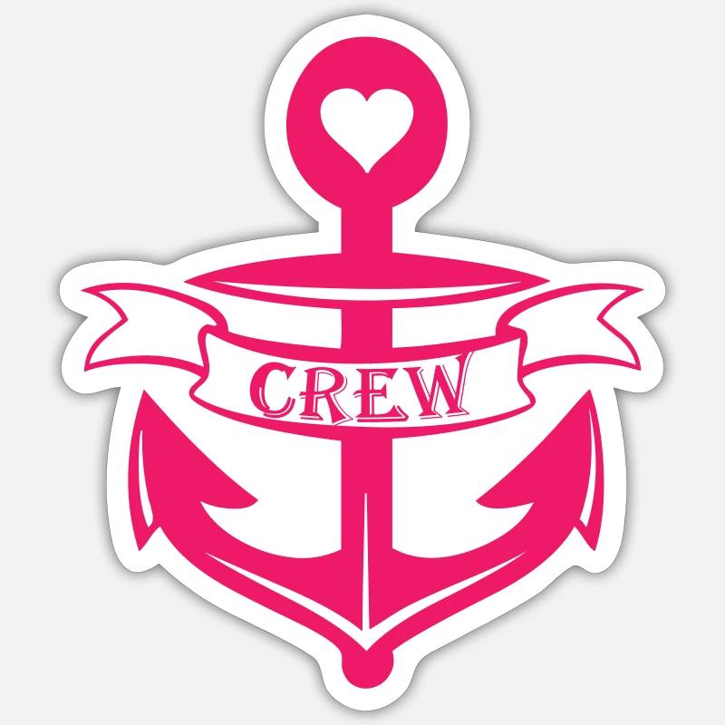 Anker Crew - Sticker Größe S (10 x 10 cm) - Mattweiß