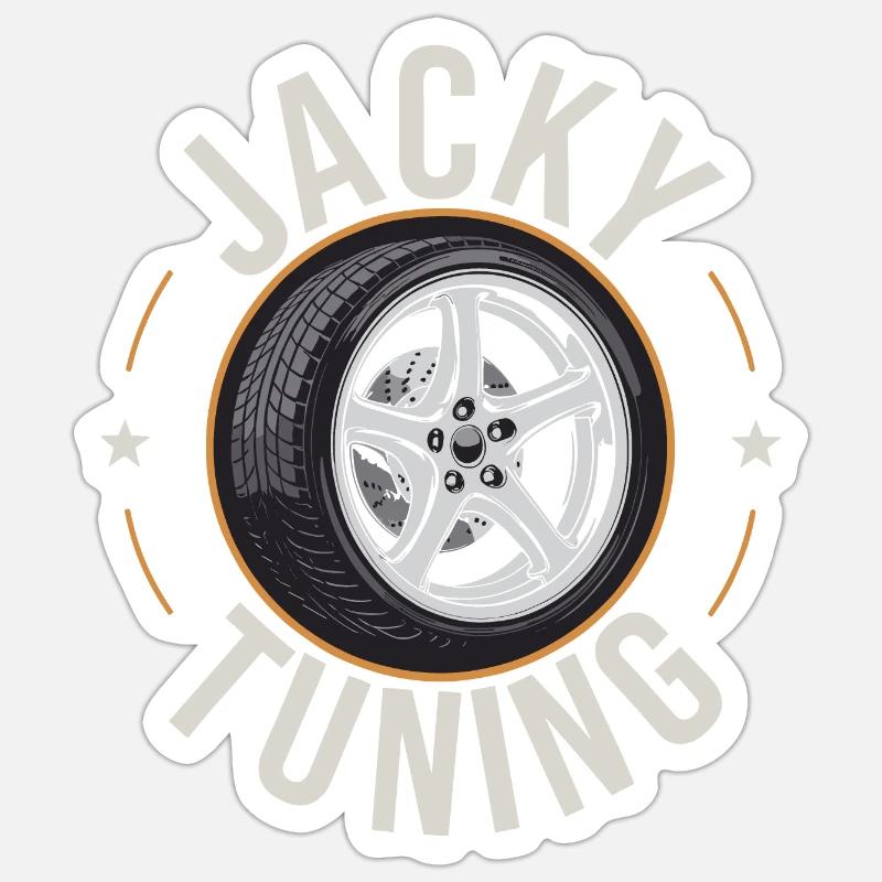 Jacky Tuning - Sticker taille S (10 x 10 cm) - blanc mat