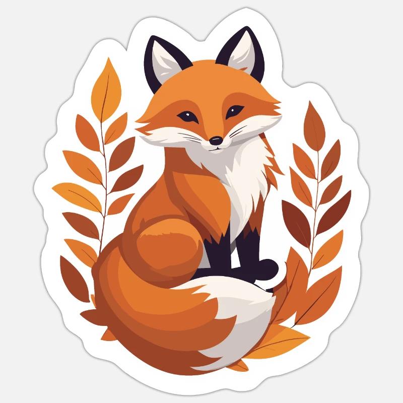 Fuchs im Herbst #3 Sticker Größe S (10 x 10 cm)