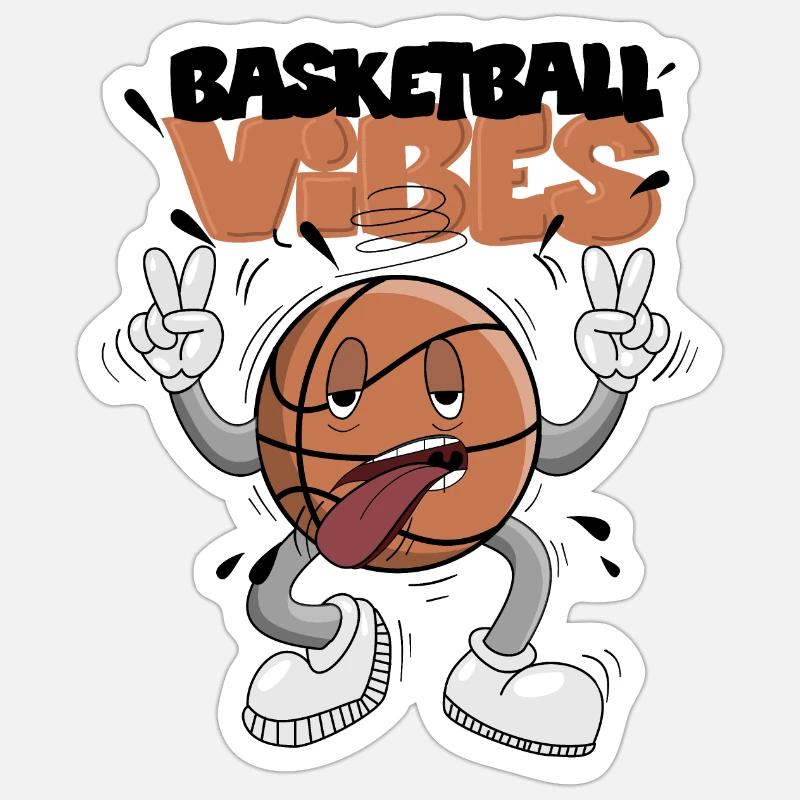 basketball vibes - Sticker Größe S (10 x 10 cm) - Mattweiß