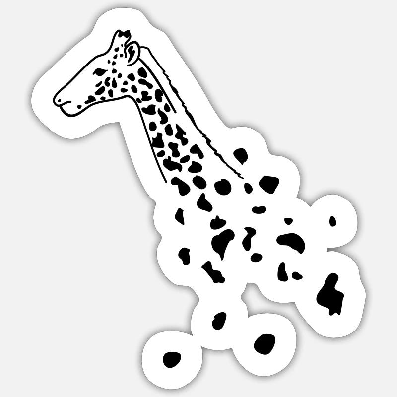 Giraffe Schwarz Sticker Größe S (10 x 10 cm)