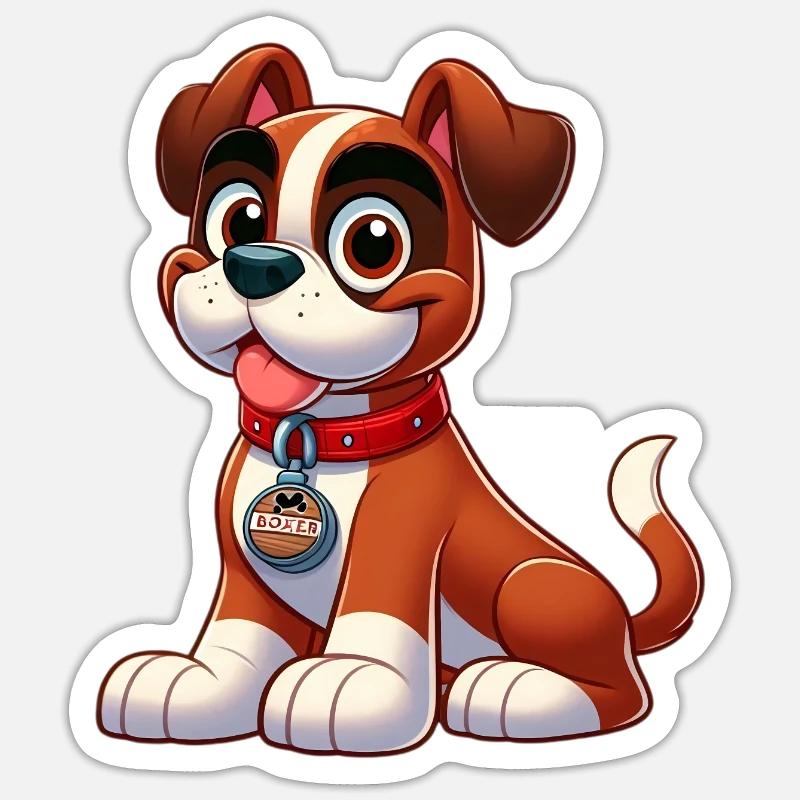 Boxer 2 - Sticker size S (10 x 10 cm) - white matte