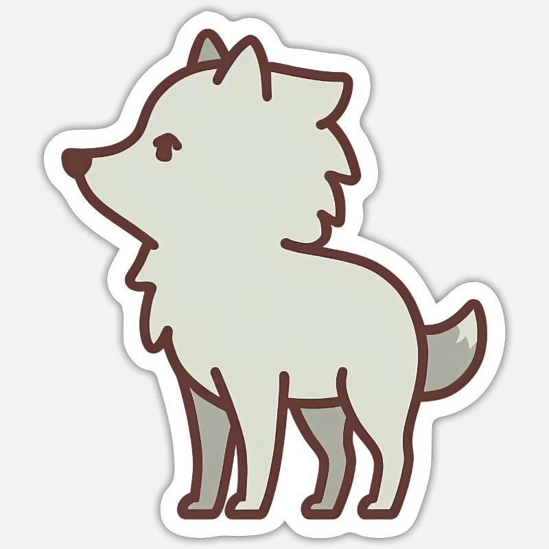 Cute Little Wolf - Sticker size S (10 x 10 cm) - white matte