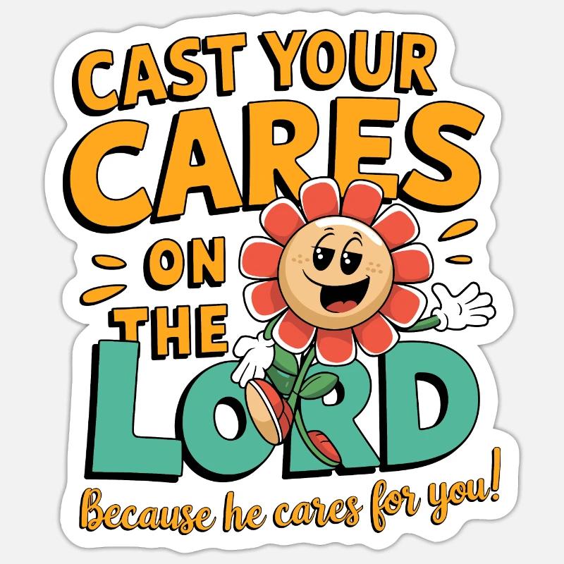 Werft eure Sorgen auf den Herrn Sticker Größe S (10 x 10 cm)