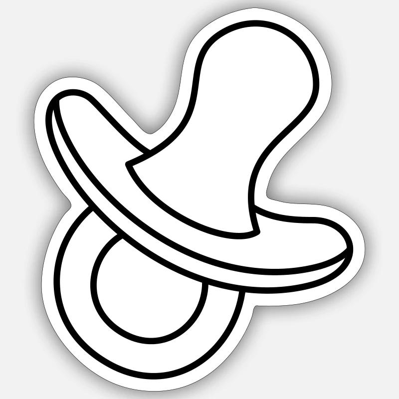 Schnuller - Sticker Größe S (10 x 10 cm) - Mattweiß