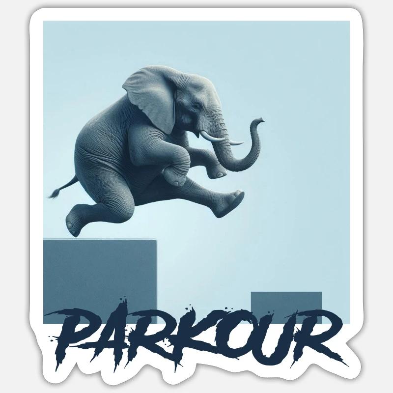 Parkour - Sticker taille S (10 x 10 cm) - blanc mat