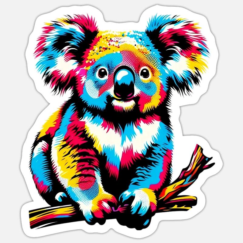 Koala - Sticker Größe S (10 x 10 cm) - Mattweiß