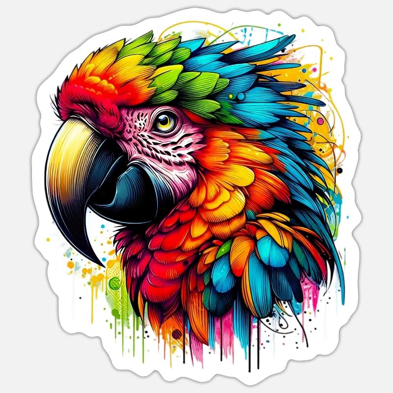 Parrot - Sticker size S (10 x 10 cm) - white matte
