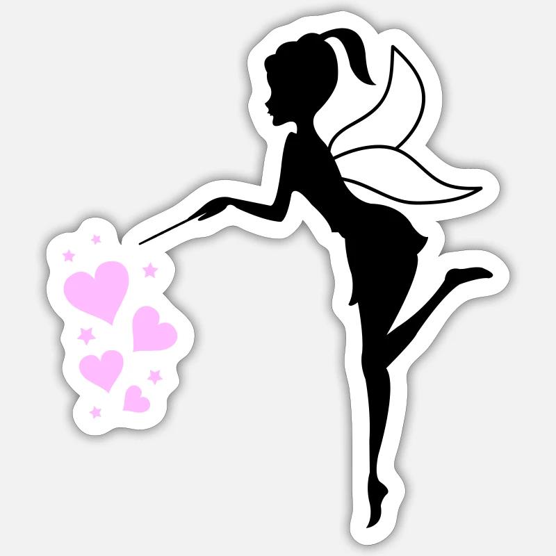 Coeurs d’elfes féeriques - Sticker taille S (10 x 10 cm) - blanc mat