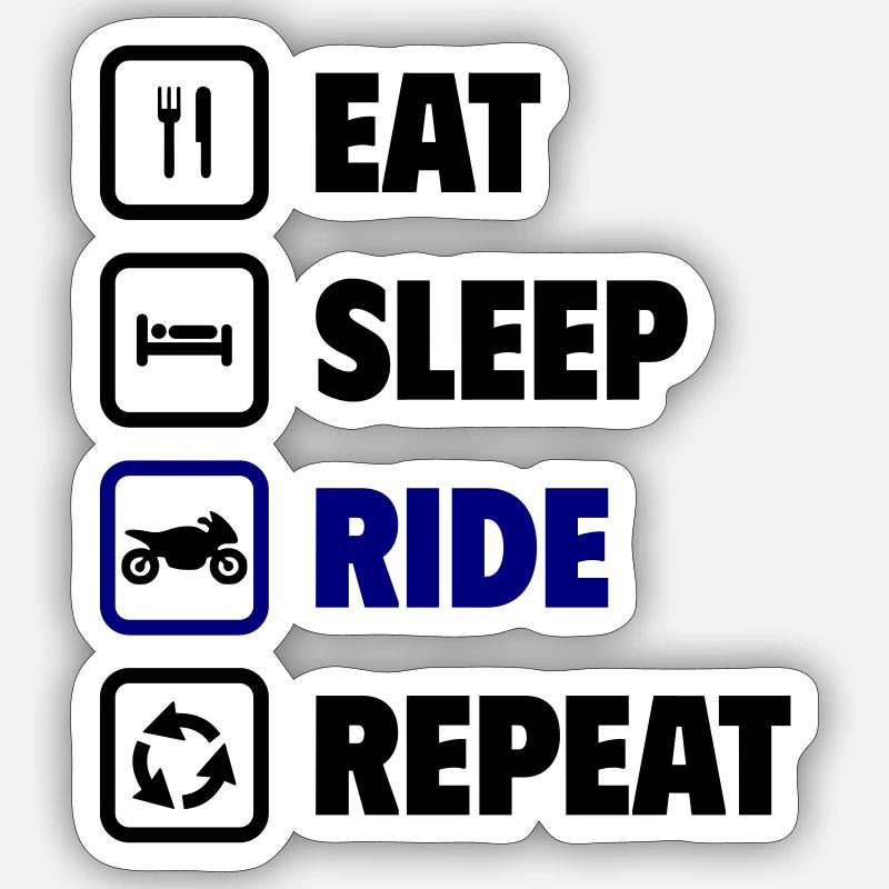 Manger, dormir, conduire, répéter Sticker taille S (10 x 10 cm)