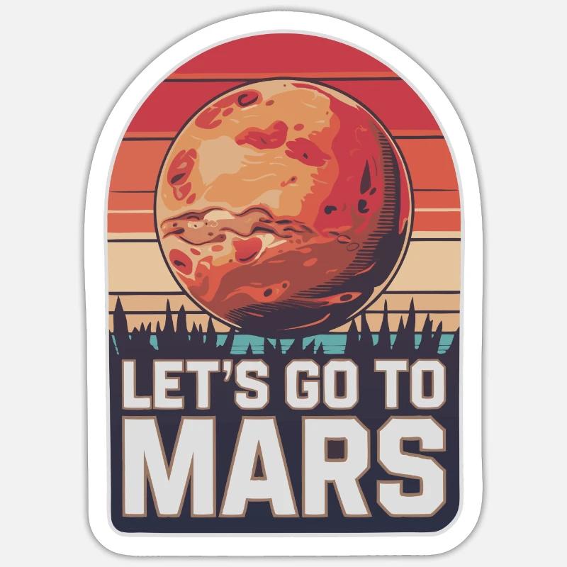 Mars Planète Planète Système Solaire Sticker taille S (10 x 10 cm)