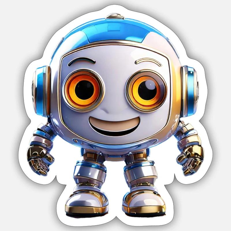 Roboter Sticker Größe S (10 x 10 cm)