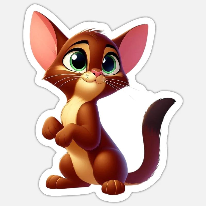 Abessinisch - Sticker Größe S (10 x 10 cm) - Mattweiß