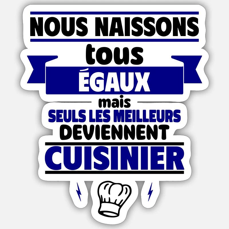 les meilleurs deviennent cuisinier - Sticker taille S (10 x 10 cm) - blanc mat