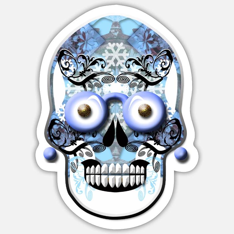 skull 1 - Sticker size S (10 x 10 cm) - white matte