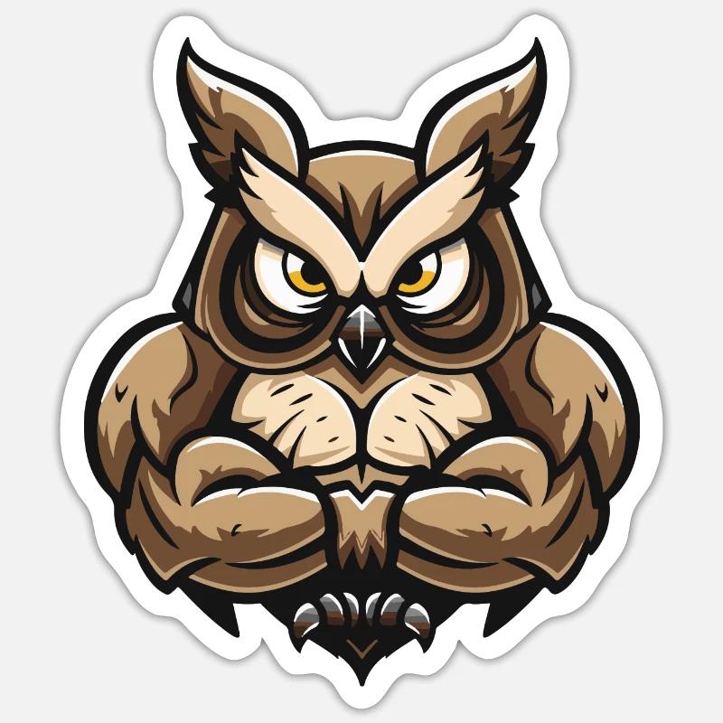 Eule Comic Sticker Größe S (10 x 10 cm)