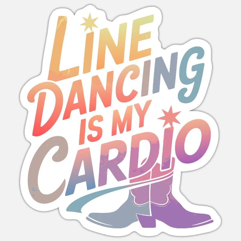 Line Dancing Dancing Dancers - Sticker size S (10 x 10 cm) - white matte