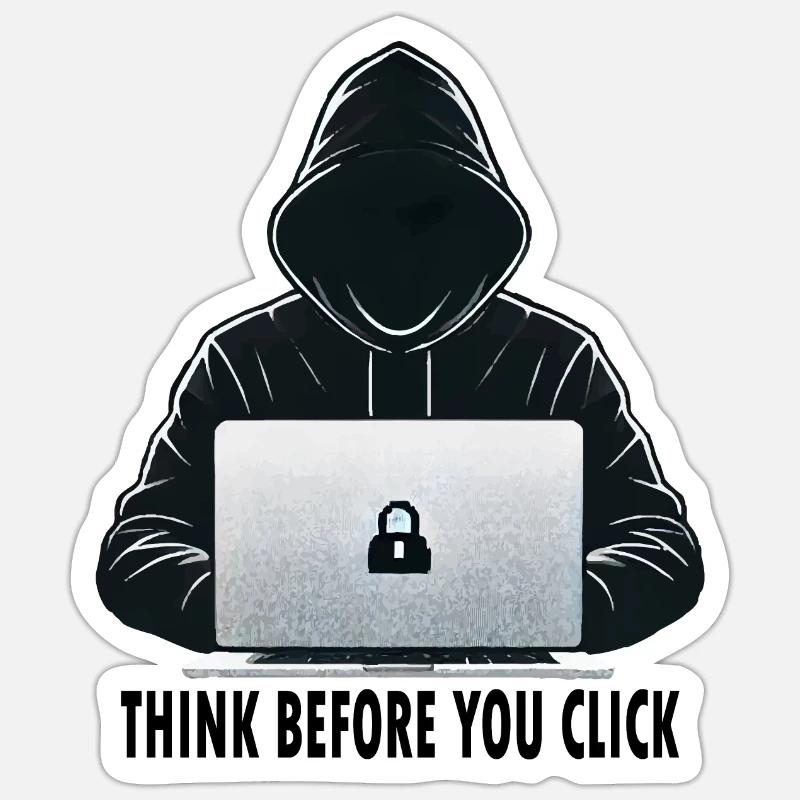 Think Before You Click - Cybersecurity Awareness Sticker size S (10 x 10 cm)