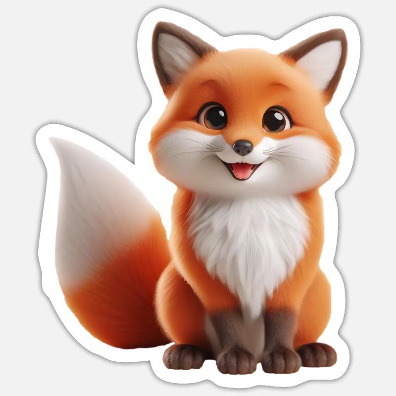 Renard 1 - Sticker taille S (10 x 10 cm) - blanc mat