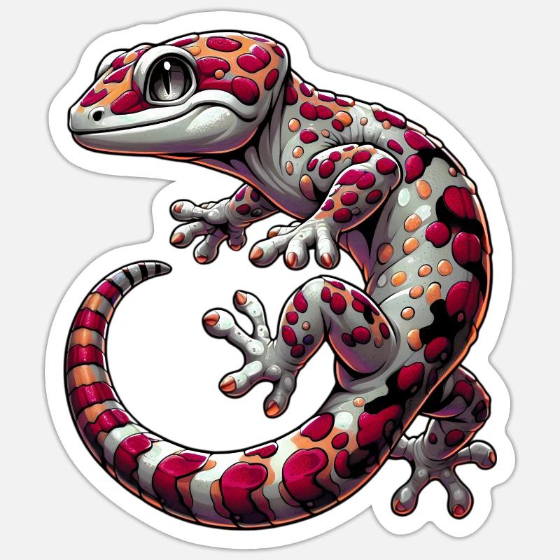 Gecko - Sticker taille S (10 x 10 cm) - blanc mat